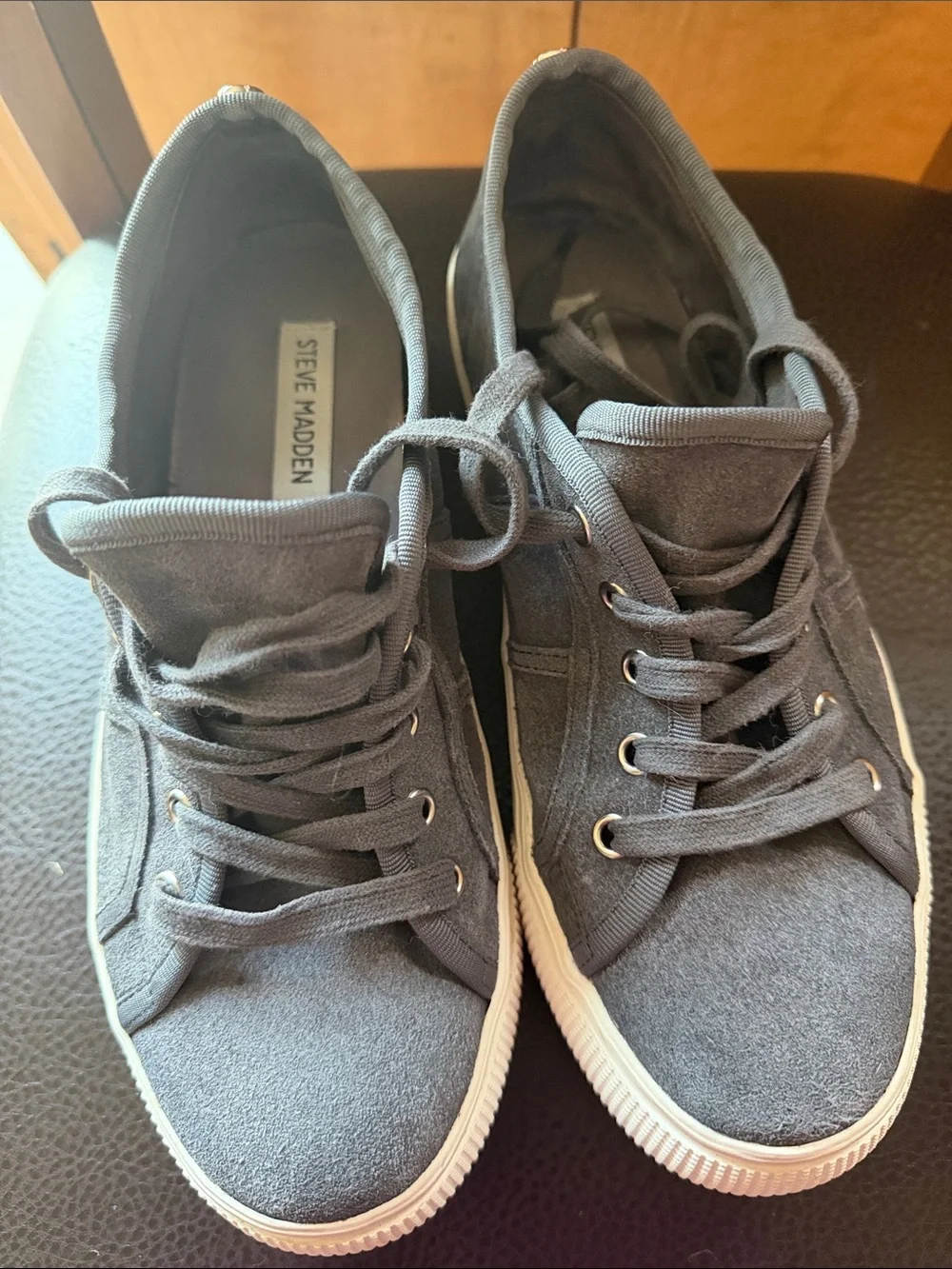 Steve Madden Women’s Gray Canvas Platform Sneakers